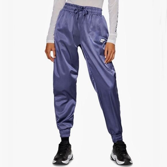 NIKE AIR Satin Court Jogger Pants Purple/Blue Women’s Size XS - Picture 4 of 12